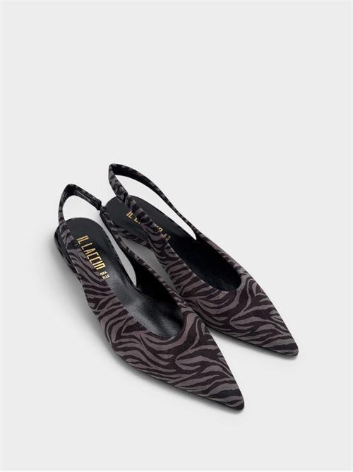 Slingback zebrata grigia con tacco IL LACCIO | E301ZEBRAGRIGIO